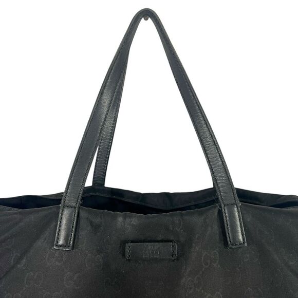 GUCCI Black Authentic GG Monogram Canvas Tote Bag - Picture 7 of 13